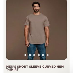 NUUDS Men’s short sleeve curved hem T-shirt mocha